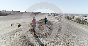 Fitness woman trail runners