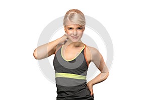 Fitness woman on white background