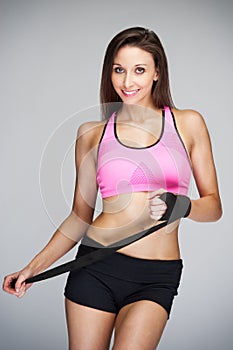Fitness Women With Workout Resitance Straps