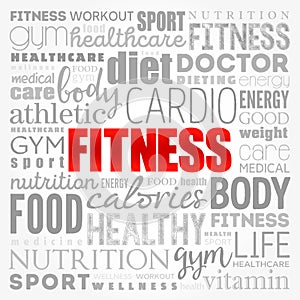 FITNESS word cloud collage, health concept