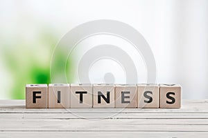 Fitness word on a wooden table