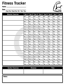 Fitness Workout Tracker Form Vector