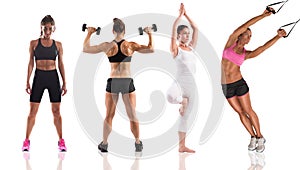 Fitness workout with women coach