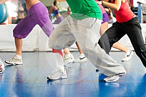Fitness - Zumba dance training in gym photo
