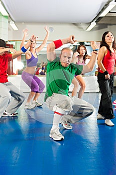 Fitness - Zumba training and workout in gym