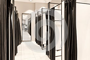 Fitting booths in a clothing store. dressing room at the store