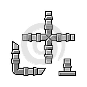fittings drip water irrigation color icon vector illustration