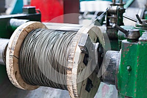 Fittings, mesh in warehouses. production warehouse at the cable plant