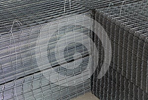 Fittings, mesh in warehouses. production warehouse at the cable plant