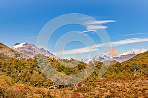 Fitz Roy Mountain Distant View, Aisen Chile photo