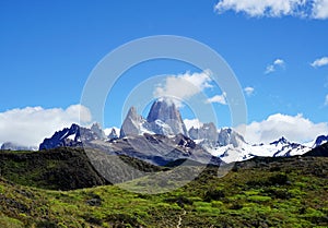 Amazing Fitz Roy mountainside in argentinian Patagonia photo