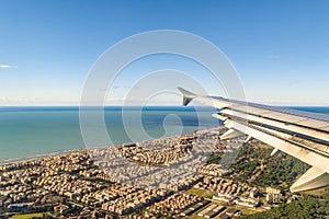 Fiumicino Aerial View from Window Plane