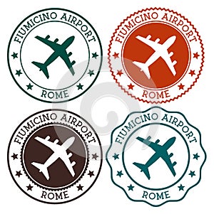 Fiumicino Airport Rome. Rome airport logo.