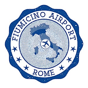 Fiumicino Airport Rome stamp.