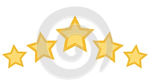 Five 5 star service quality rating, stars customer product rating