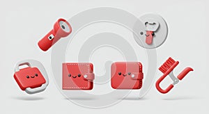 Cute 3D Red Objects