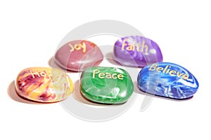 Five affirmation stones