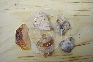 Five Agate Rocks with Holes Drilled for Jewelry Making
