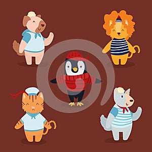 five animals sailors