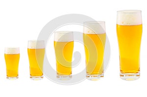 Five Beer Glasses