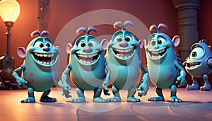 Five Blue Monsters University