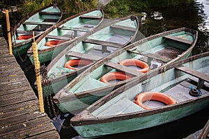 Five boats at the pier