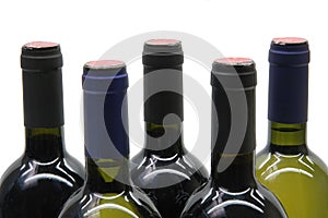 Päť fľaše z víno 