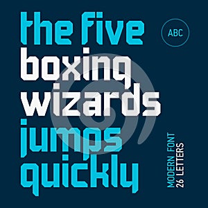 The five boxing wizards jump quickly. Modern font. photo