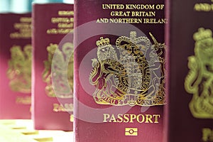 Five British United Kingdom European Union Biometric passports s