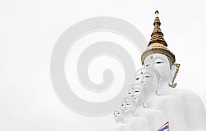 Five Buddha Statues, Public Temple in Thailand 