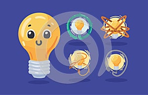 five bulbs ideas icons