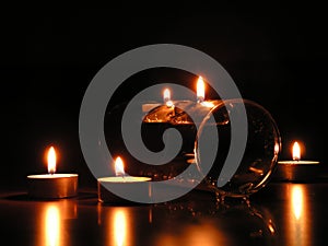 Five candles: romantic mood