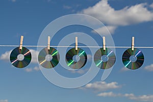 Five CDs On A Clotheslines photo