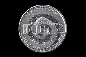 A Five Cents coin from USA Monticello