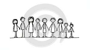 Animated Black And White Family Drawing: Mommys On-the-phonecore photo
