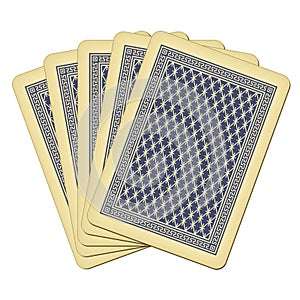 Five closed playing cards - vintage playing cards vector illustration