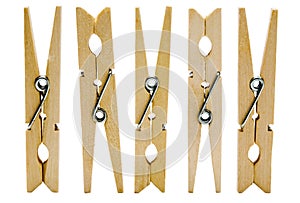 Five clothespins