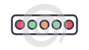 Five colored dots sequence icon, progress, steps, process, vector design Generative AI photo