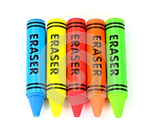 Five Colorful Erasers