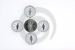 Five compasses