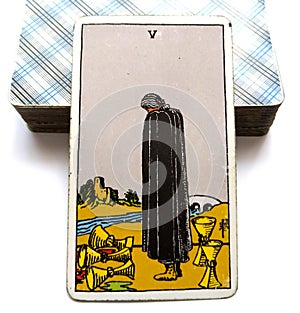 Five of Cups Tarot Card Loss Grief Trauma Bereft Despair Mourning Sadness Deep Sorrow Heart Broken