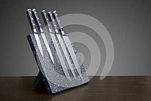 Five of damascus steel knife set