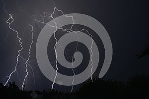 Five detailed lightning strikes