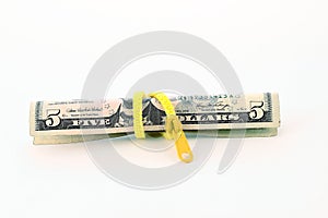 Five dollar bill envelop zipper