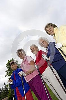 Five Elderly Golfers