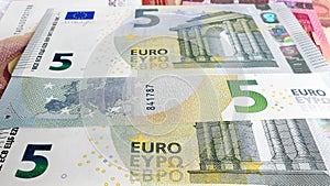 Five Euro money background