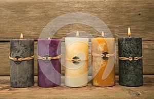 Five feng Shui candles