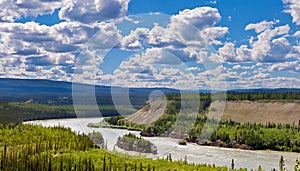 Five Finger Rapids landscape Yukon River Canada photo