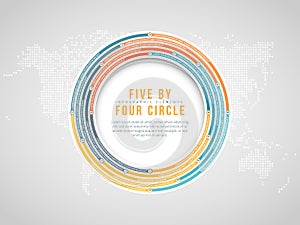 Five by Four Circle Infographic