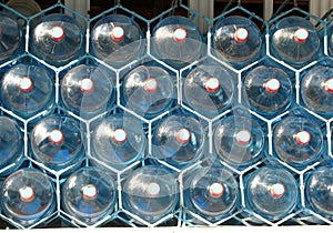 Five gallon plastic water bottles